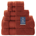 Orange Burnt Orange Bath Towel Set 6 Piece