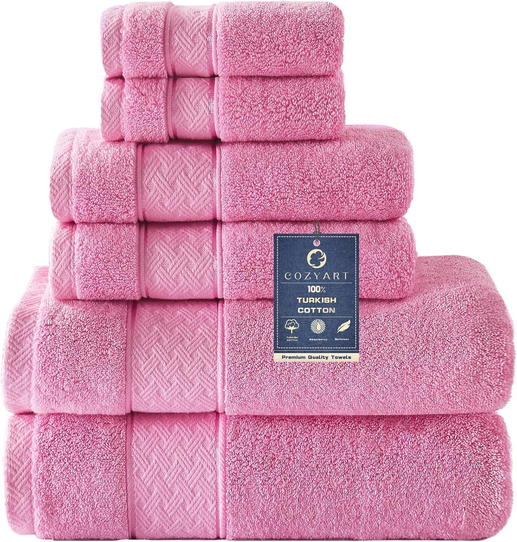 Pink Bath Towel Set 6 Piece