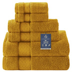 COZYART  Bath Towel Set 6 Piece, Luxury 100% Turkish Cotton 650GSM Hotel Quality, Soft, Absorbent,Towel Sets for Bathroom | 2 Bath Towels 2 Hand Towels 2 Washcloths