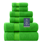 Green-classic Green Bath Towels for Bathroom 6 Pcs