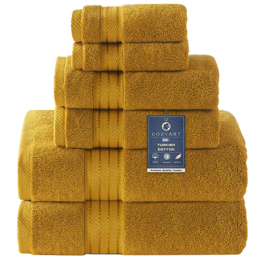 Gold Bath Towel Set 6pcs