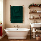 Dark Green Bath Towel Set 6Pcs