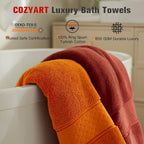 Orange- Celosia Orange Bath Towel Set 6 Piece