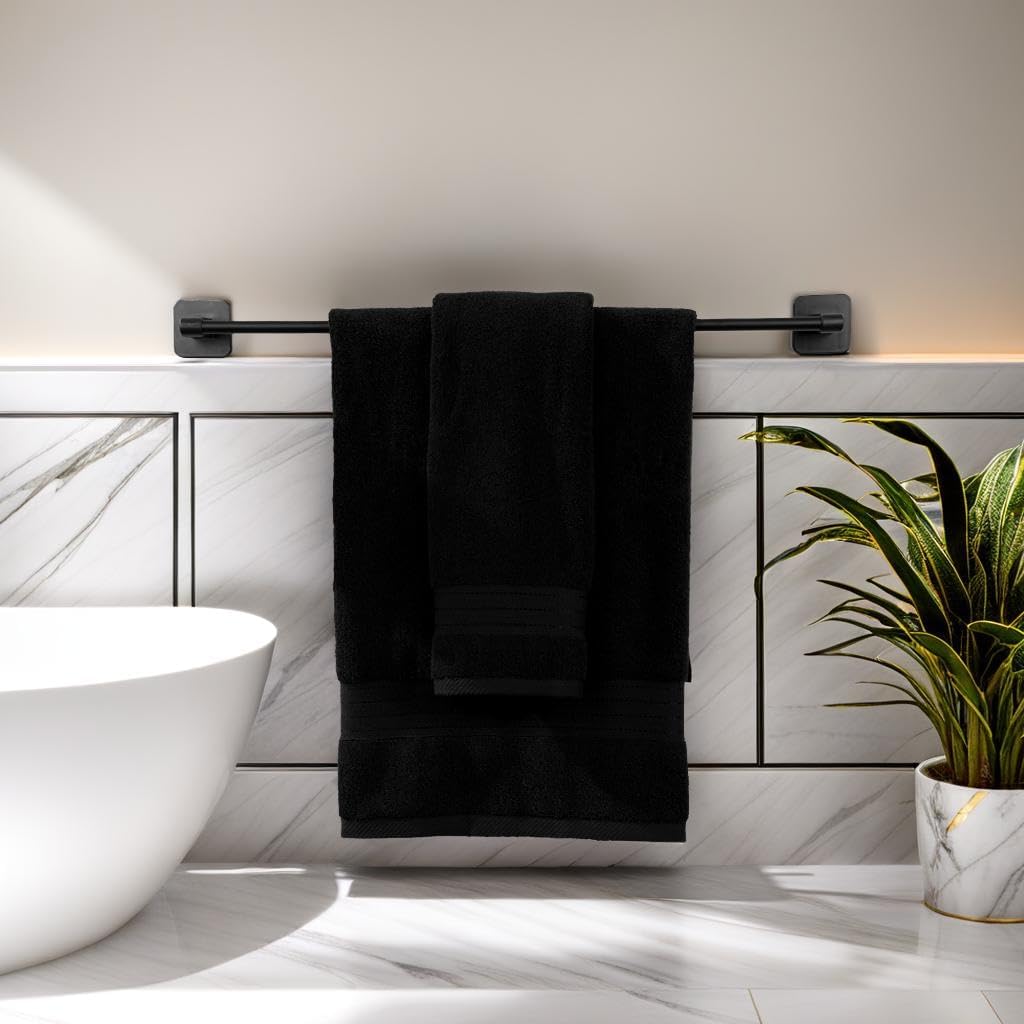 Black Bathroom Towel Sets 6Pcs