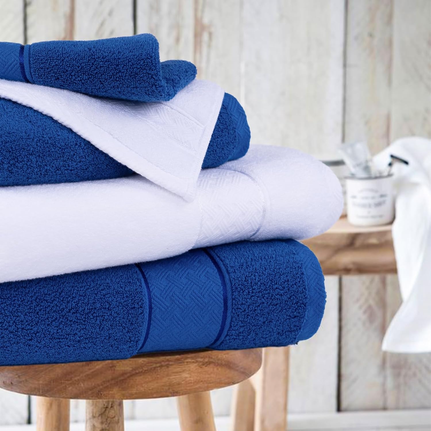 Royal Blue Bath Towels Set 6 Piece