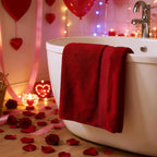 Cherry Red Bath Towel Set 6 Piece