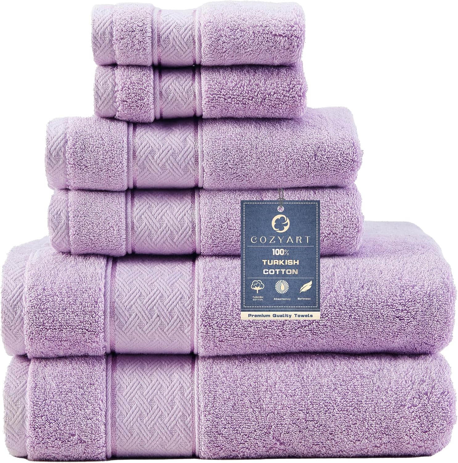Lavender Bath Towels Set 6 Piece