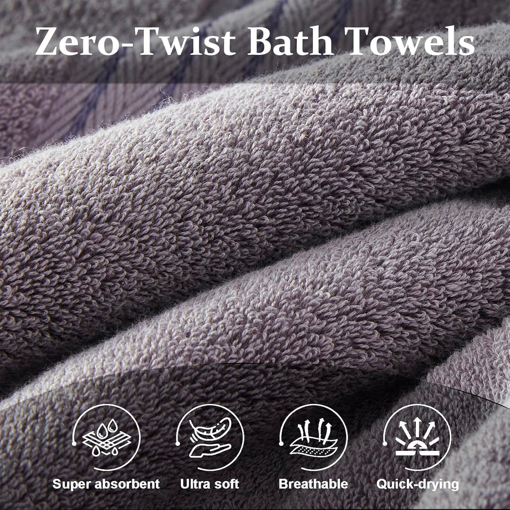 Grey Bath Towel Set 6pcs