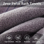 Grey Bath Towel Set 6pcs