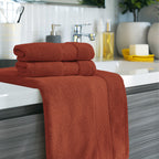 Orange Burnt Orange Bath Towel Set 6 Piece