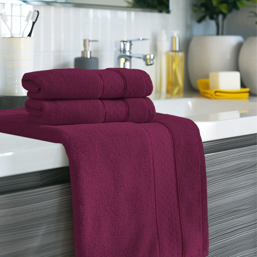 Burgundy Bath Towel Set 6 Piece