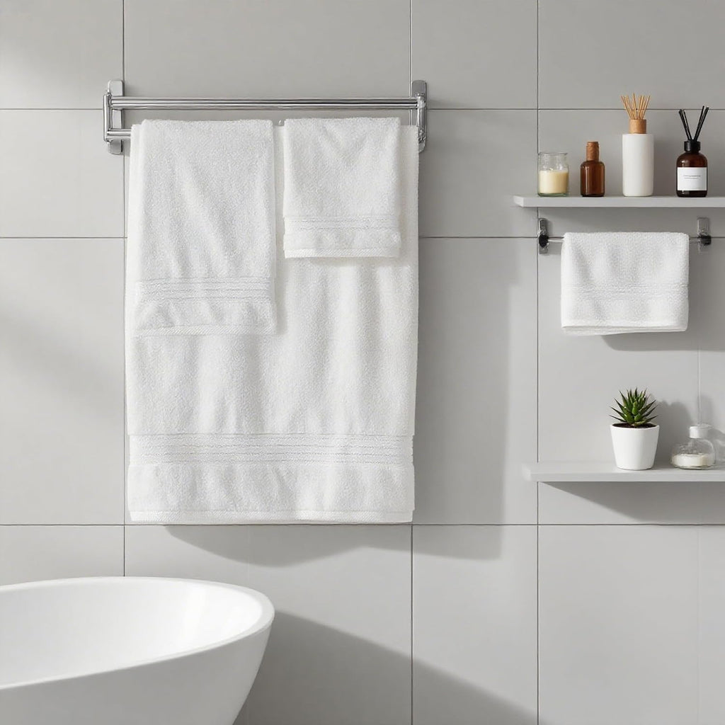 White Bath 6 Piece Towel Set