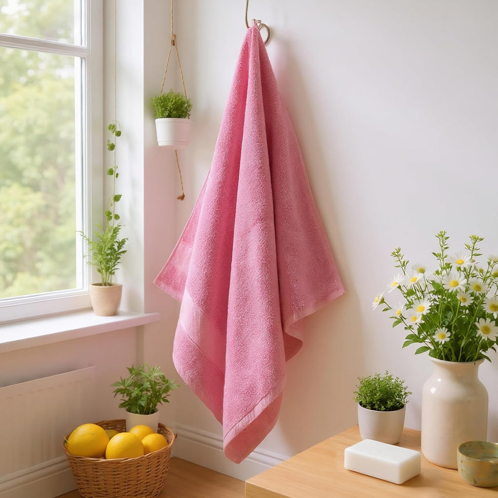 Pink Bath Towel Set 6 Piece