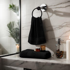 Black Bathroom Towel Sets 6Pcs