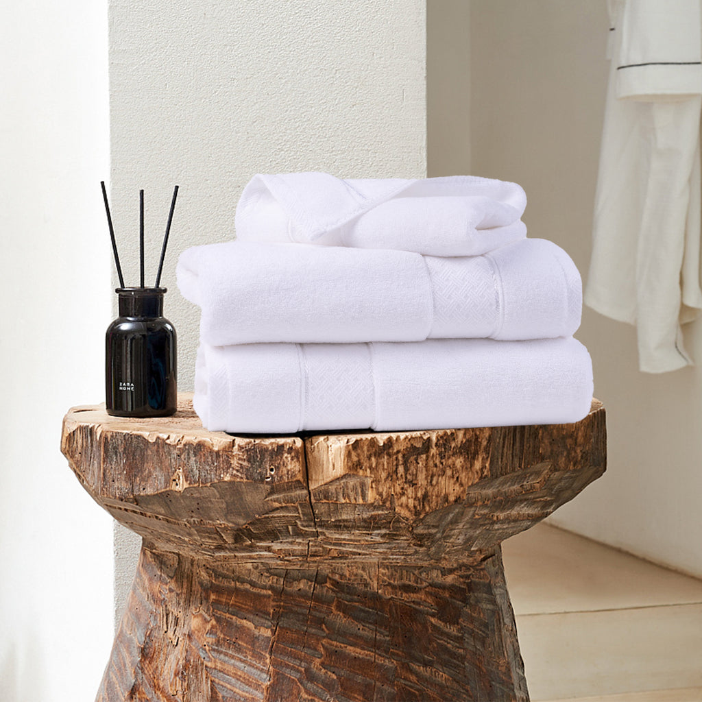 White Bath Towels Set 6 Piece