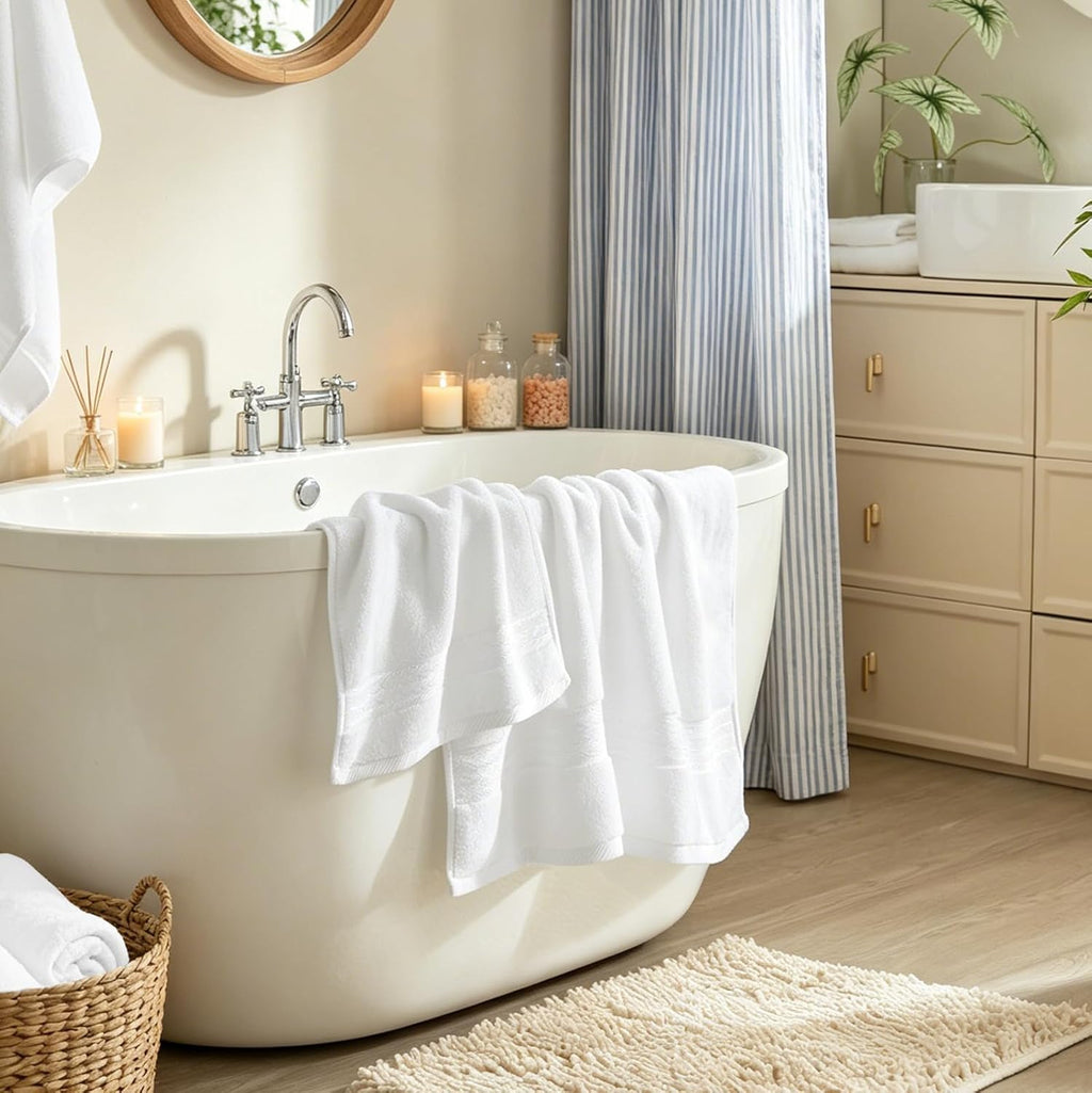White 4 Piece Luxury Bath Towels