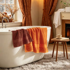 Orange- Celosia Orange Bath Towel Set 6 Piece