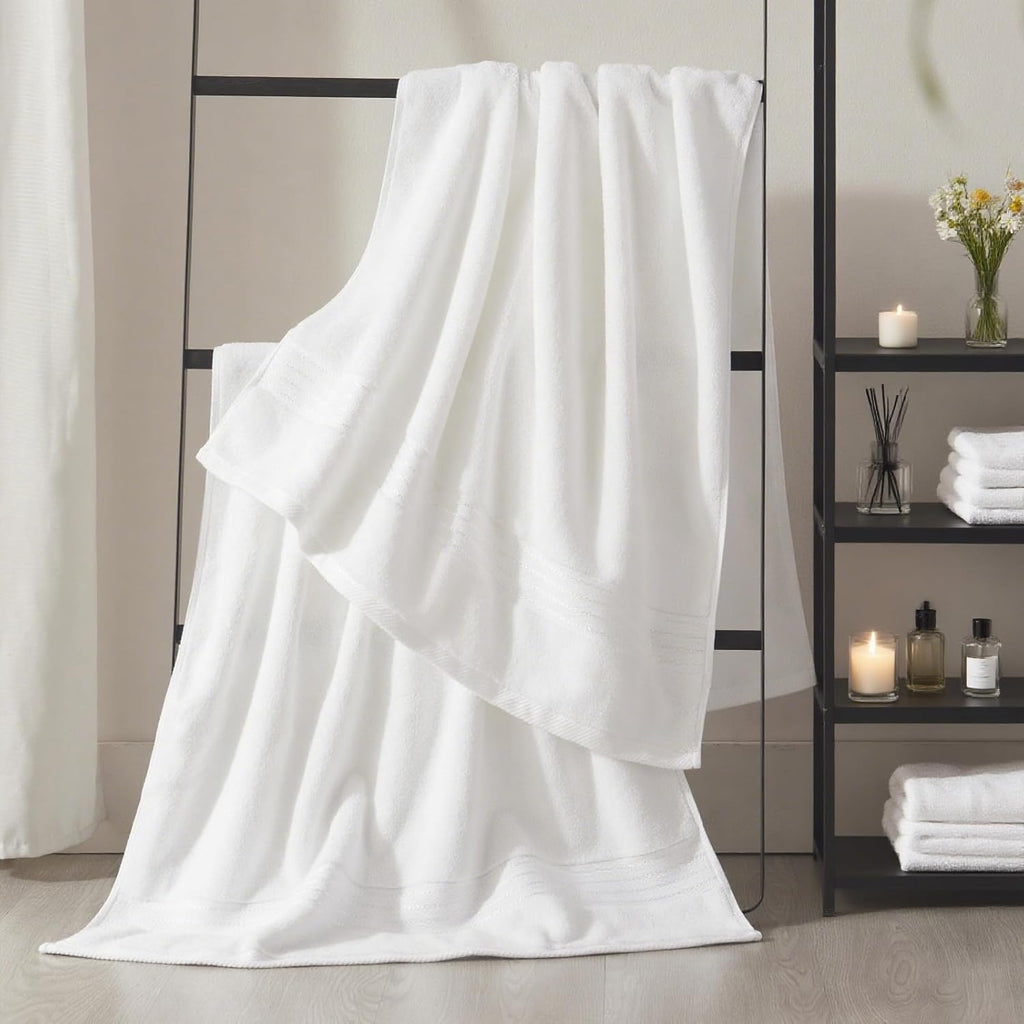 White Bath 6 Piece Towel Set