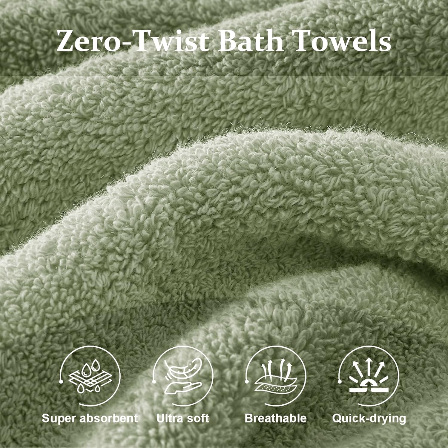 Green-desert Sage Green Bath 6 Piece Towel Set