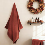 Orange Burnt Orange Bath Towel Set 6 Piece