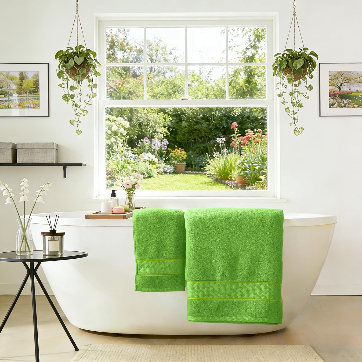 Grass Green Bath Towel Set 6 Piece