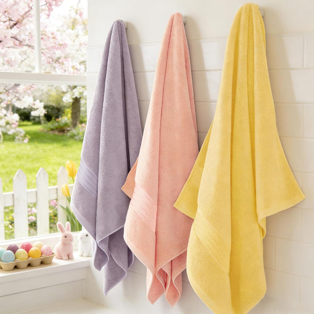 Pink Bathroom Towel Set 6Pcs