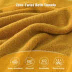 Gold Bath Towel Set 6pcs