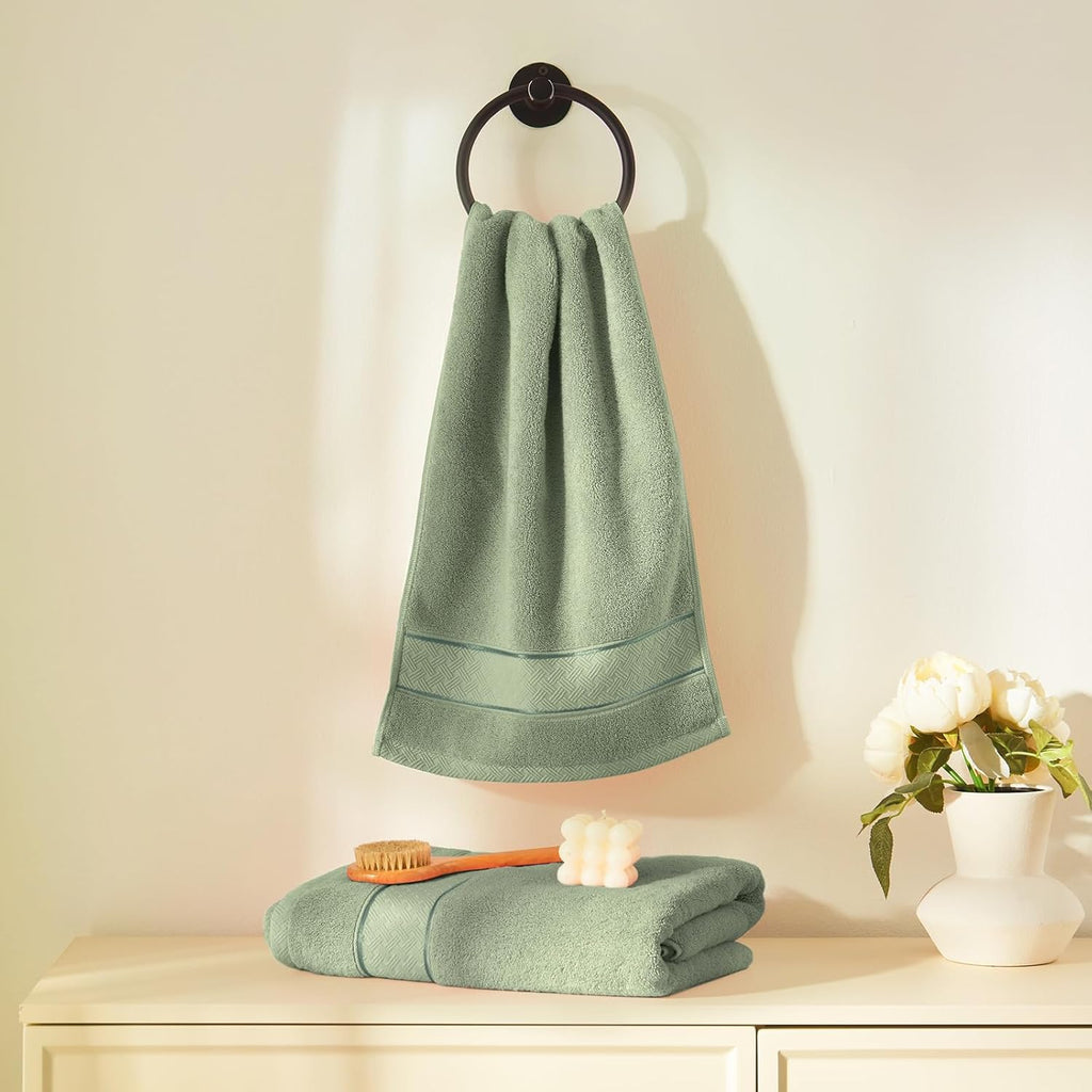 Sage Green Bath Towels Set 6 Piece