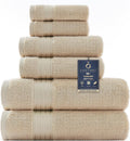 Beige Bathroom Towel Set 6Pcs