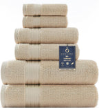Beige Bathroom Towel Set 6Pcs