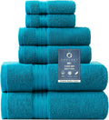 Crystal Teal/Peacock Blue Bath 6 Piece Towel Set