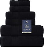 COZYART  Bath Towel Set for Bathroom Turkish Cotton Thick Soft Absorbent Durable 650 GSM Towel Sets of 6, 2 Large Bath Towels, 2 Hand Towels, 2 Washclothes