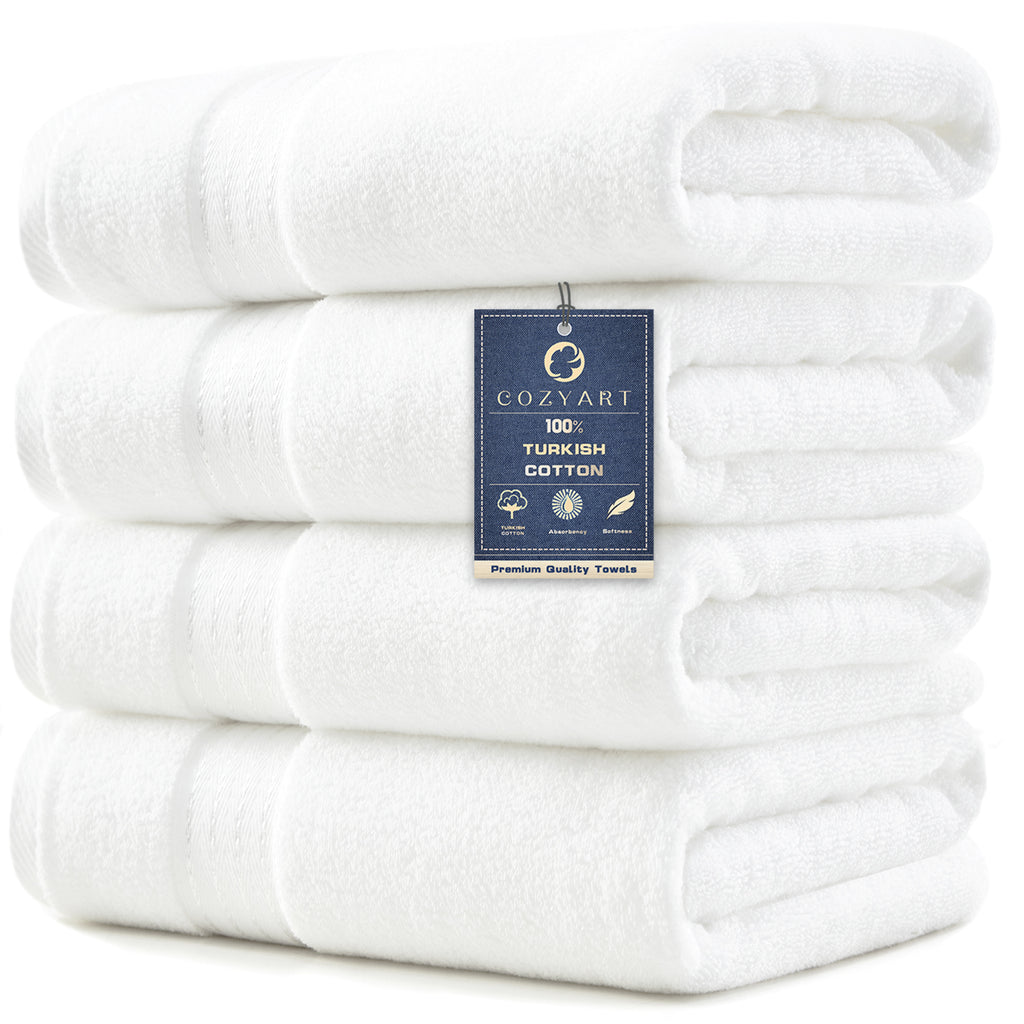 White 4 Piece Luxury Bath Towels