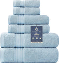 Light Blue Towel Sets for Bathroom 6Pcs