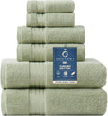 COZYART  Bath Towel Set for Bathroom Turkish Cotton Thick Soft Absorbent Durable 650 GSM Towel Sets of 6, 2 Large Bath Towels, 2 Hand Towels, 2 Washclothes