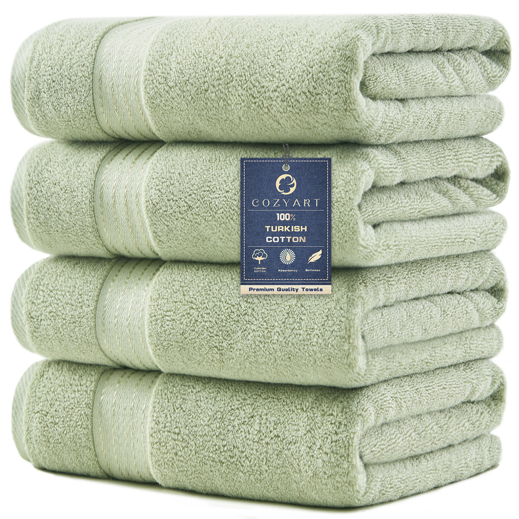 Desert Sage Green 4 Piece Luxury Bath Towels