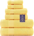 COZYART  Bath Towel Set for Bathroom Turkish Cotton Thick Soft Absorbent Durable 650 GSM Towel Sets of 6, 2 Large Bath Towels, 2 Hand Towels, 2 Washclothes