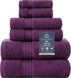 COZYART  Bath Towel Set for Bathroom Turkish Cotton Thick Soft Absorbent Durable 650 GSM Towel Sets of 6, 2 Large Bath Towels, 2 Hand Towels, 2 Washclothes