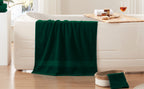 Dark Green Bath Towel Set 6Pcs