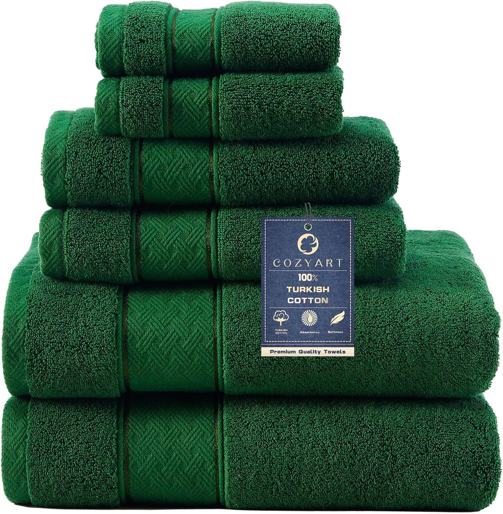 Formal Green Bath Towel Set 6 Piece