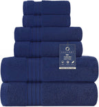COZYART  Bath Towel Set for Bathroom Turkish Cotton Thick Soft Absorbent Durable 650 GSM Towel Sets of 6, 2 Large Bath Towels, 2 Hand Towels, 2 Washclothes