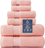 COZYART  Bath Towel Set for Bathroom Turkish Cotton Thick Soft Absorbent Durable 650 GSM Towel Sets of 6, 2 Large Bath Towels, 2 Hand Towels, 2 Washclothes