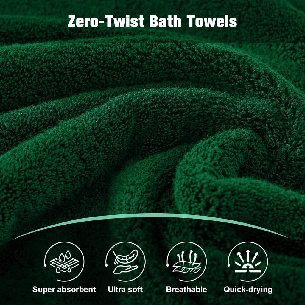 Formal Green Bath Towel Set 6 Piece
