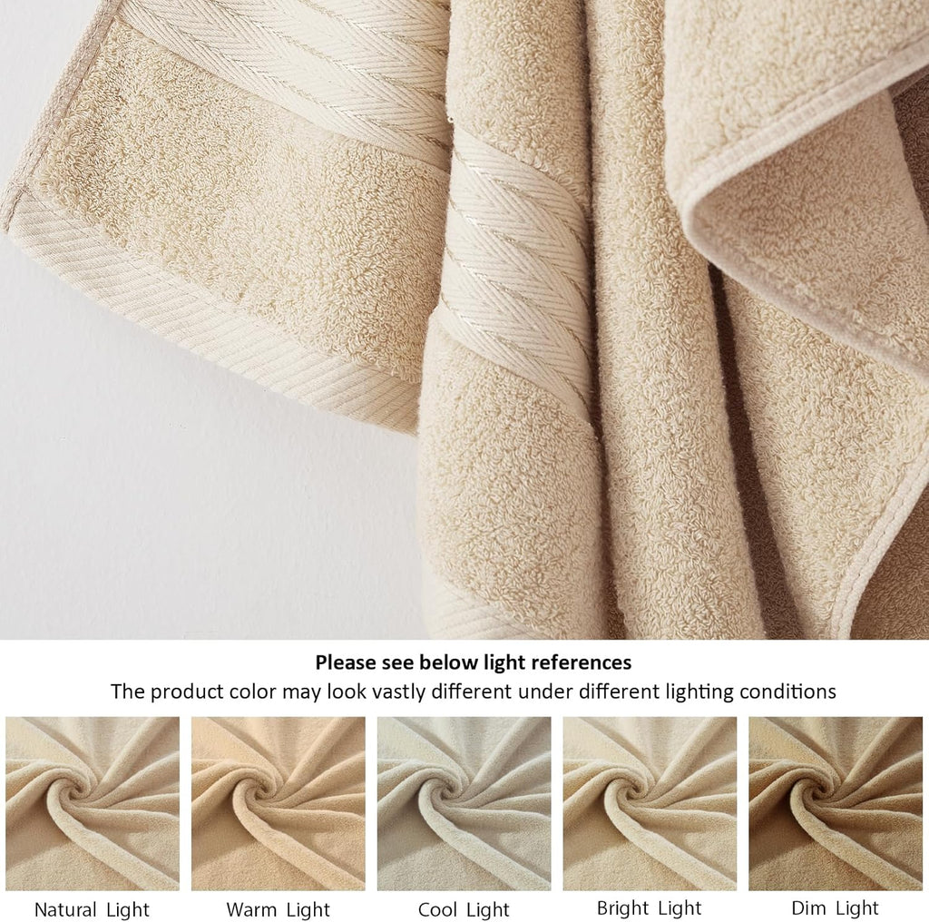 Beige Bathroom Towel Set 6Pcs