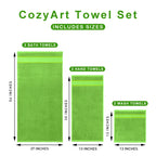 Grass Green Bath Towel Set 6 Piece