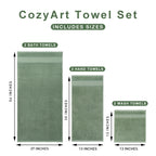 Sage Green Bath Towels Set 6 Piece