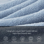 Light Blue Towel Sets for Bathroom 6Pcs
