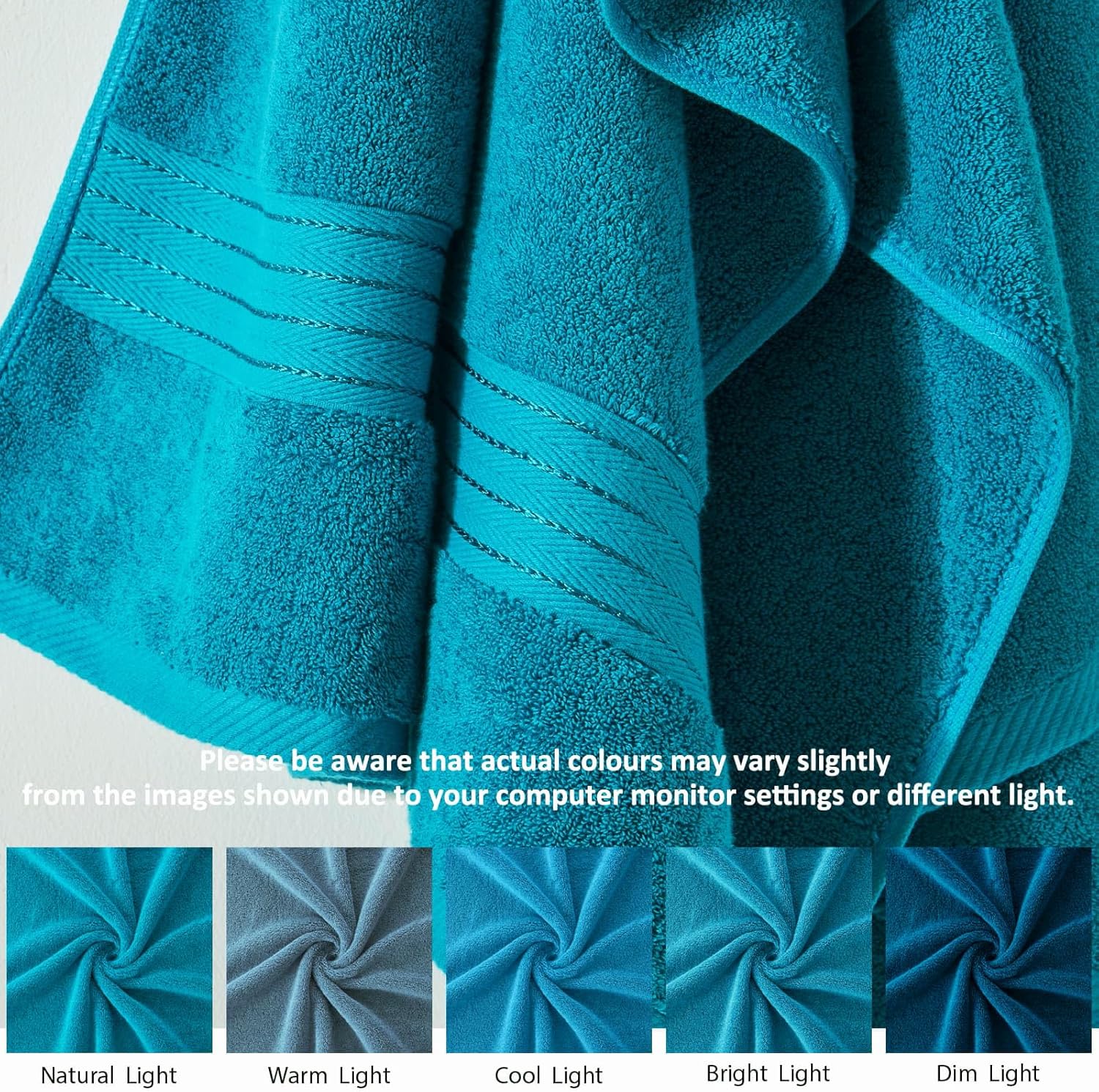Crystal Teal/Peacock Blue Bath 6 Piece Towel Set