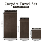 Brown Bath 6 Piece Towel Set
