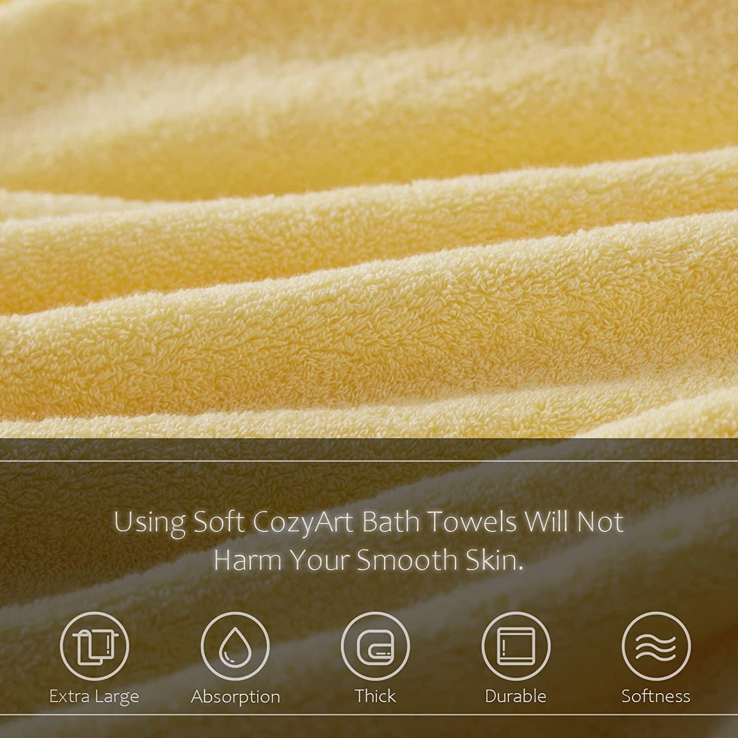 Yellow Luxury Bath 6 Piece Towel Set